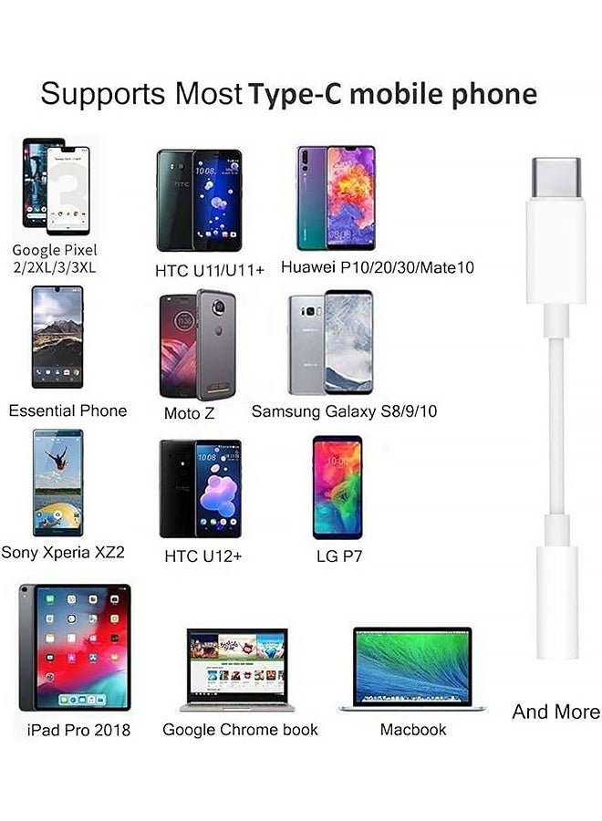 محول سماعة رأس من نوع USB-C إلى مقبس سماعة رأس 3.5 ملم لأجهزة iPad Pro 2018/2019/2020 و MacBook Pro، محول سماعة رأس من النوع C إلى AUX متوافق مع Pixel 4XL/3/3 XL/2/2 XL و Samsung و Sony و HTC و Moto وغيرها. - Image 5